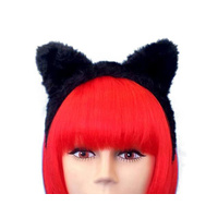 Headband - Cat Ears On Headband (A) Black